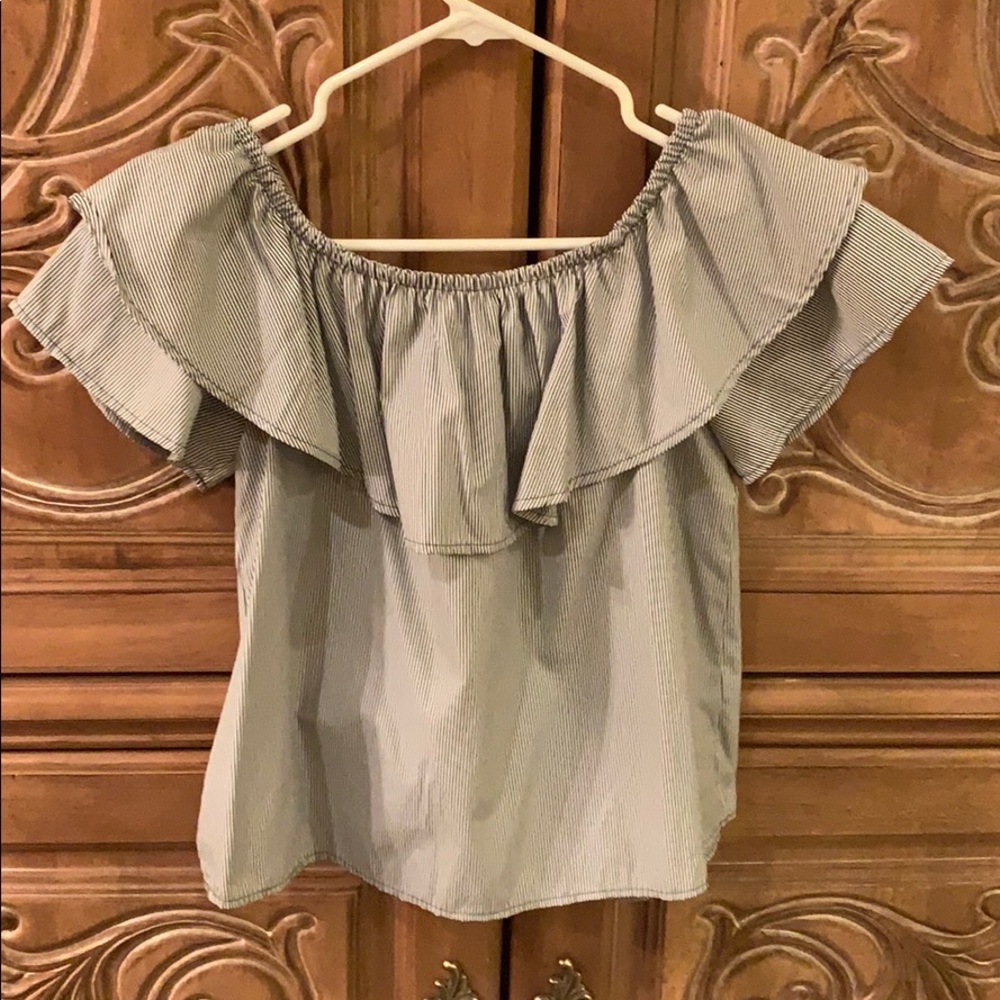 Blue and white stripped blouse